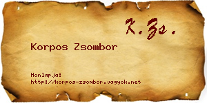 Korpos Zsombor névjegykártya